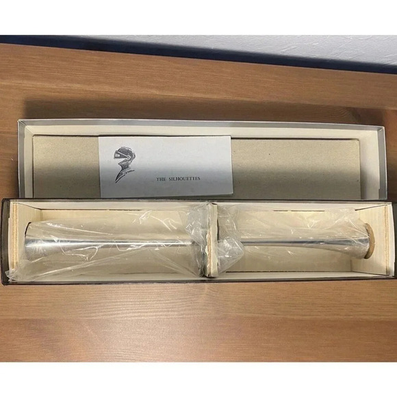 Pair of Silhoutte Candle Sticks made by German Artisans Metal and Nickel Plated - Picture 7 of 8